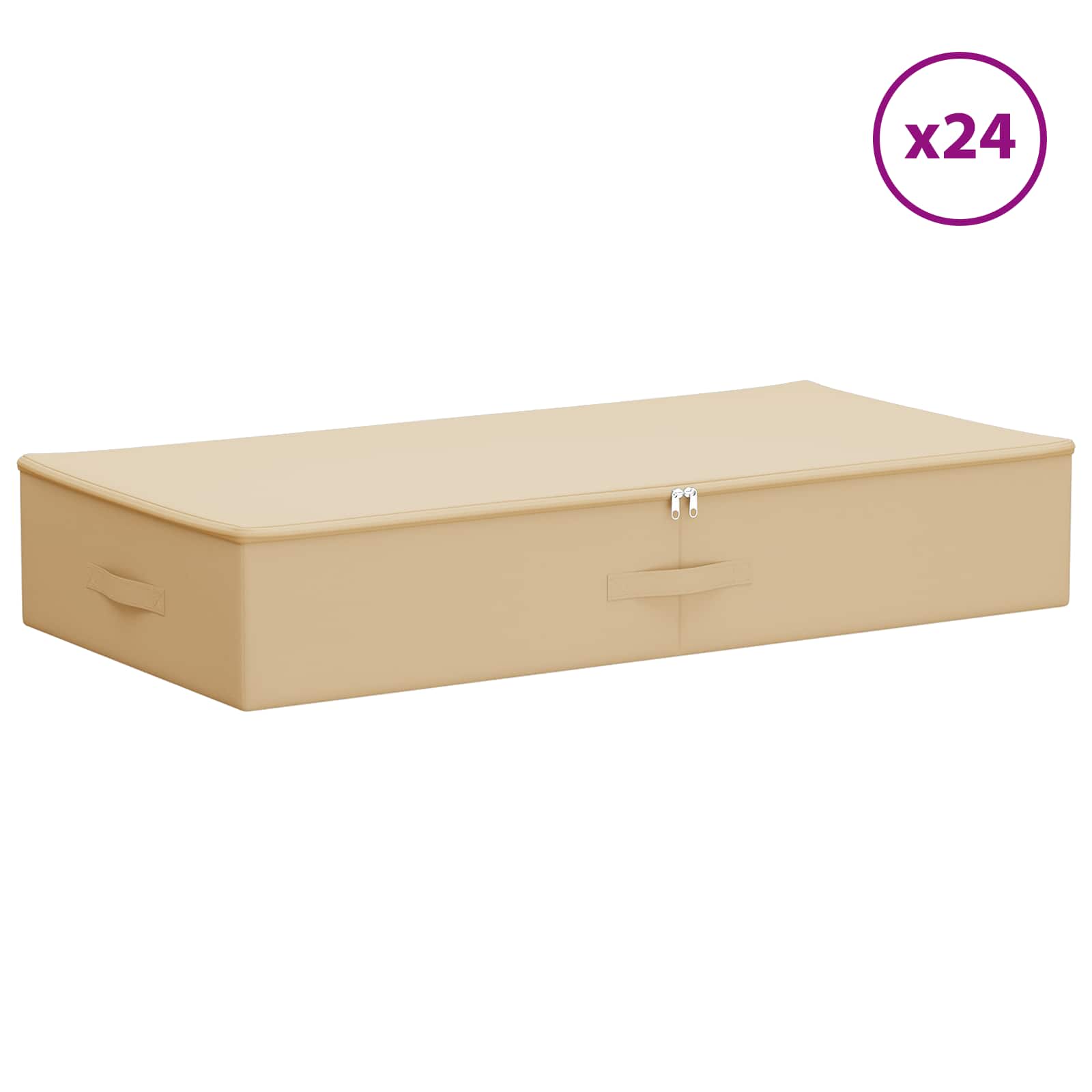 Caixa de armazenamento 24 unid. tecido não tecido 64,8 l creme