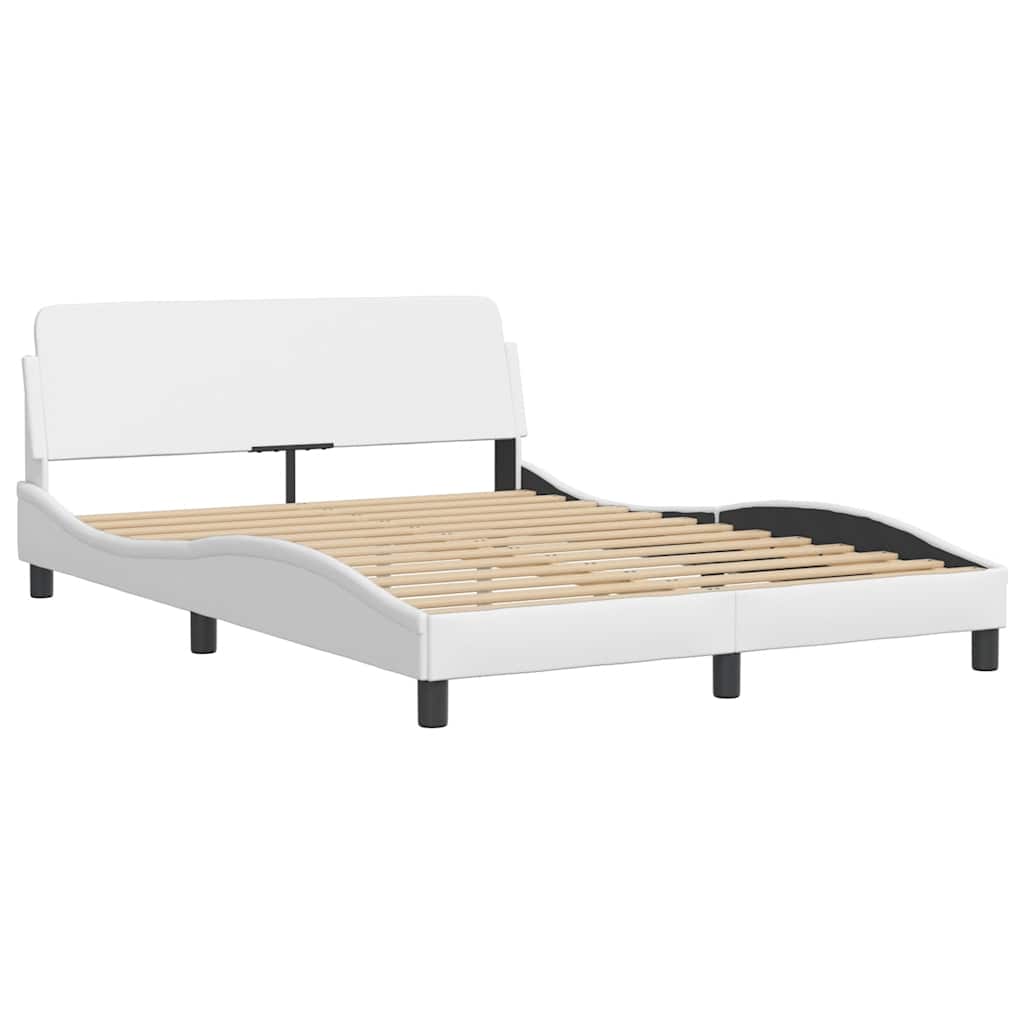 Estrutura de cama dover 120x200 cm couro artificial branco
