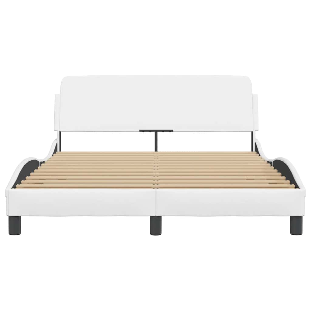 Estrutura de cama dover 120x200 cm couro artificial branco