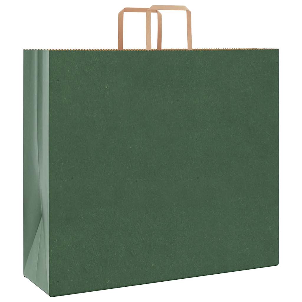Sacos de papel 250 unid com alças verde 54x15x49 cm