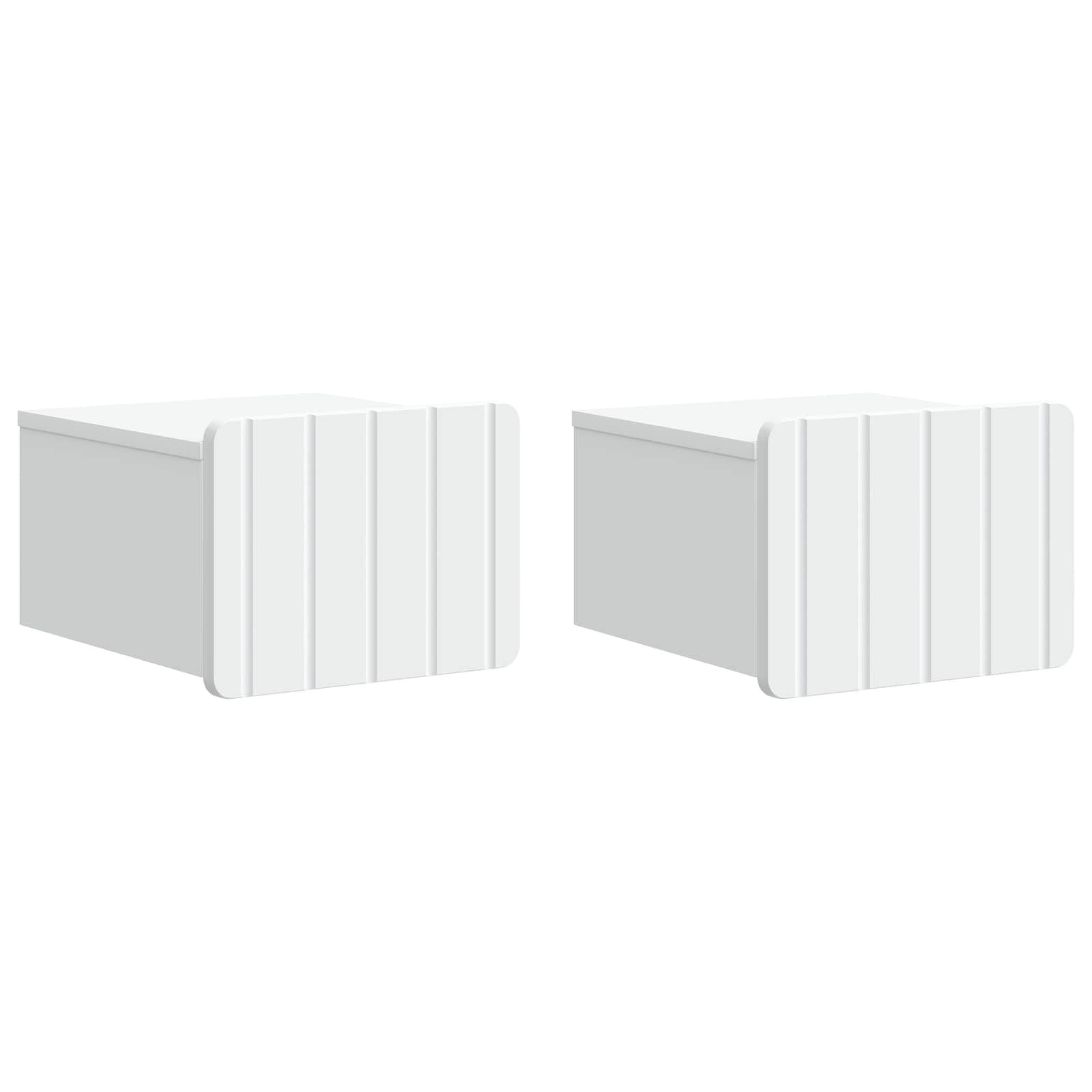 Gabinete de canto montado na parede 2 unid. branco