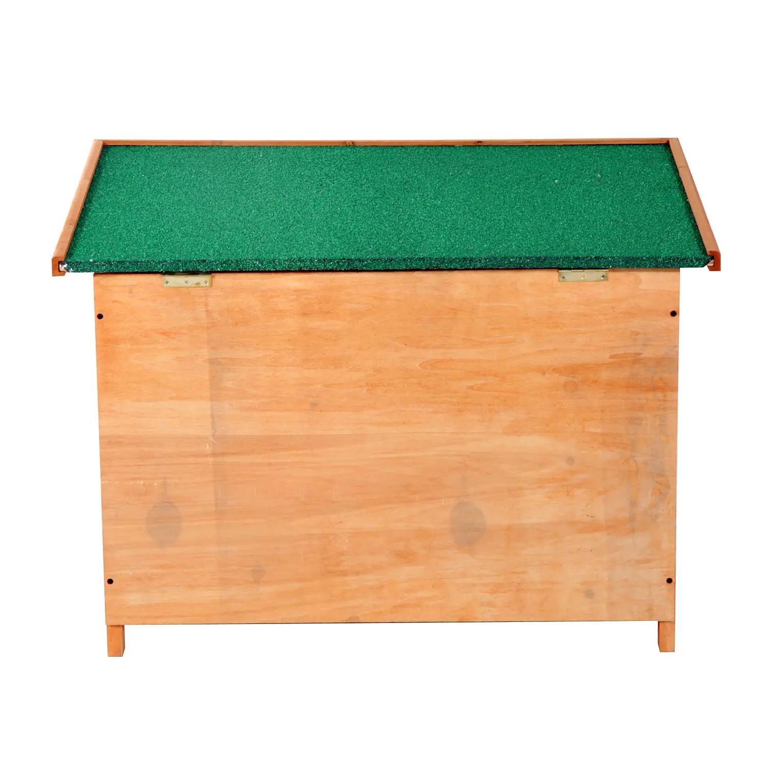 Casa para cães de madeira casa para animais de estimação elevada com teto asfáltico abatível impermeável e 4 pés antiderrapantes 82x58x58cm madeira