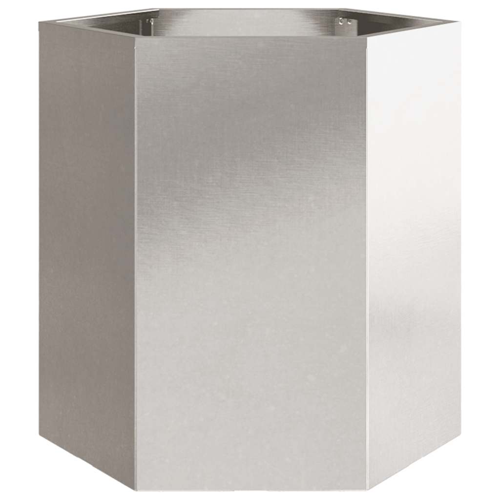 Vaso/floreira de jardim hexagonal 46x40x45 cm aço inoxidável