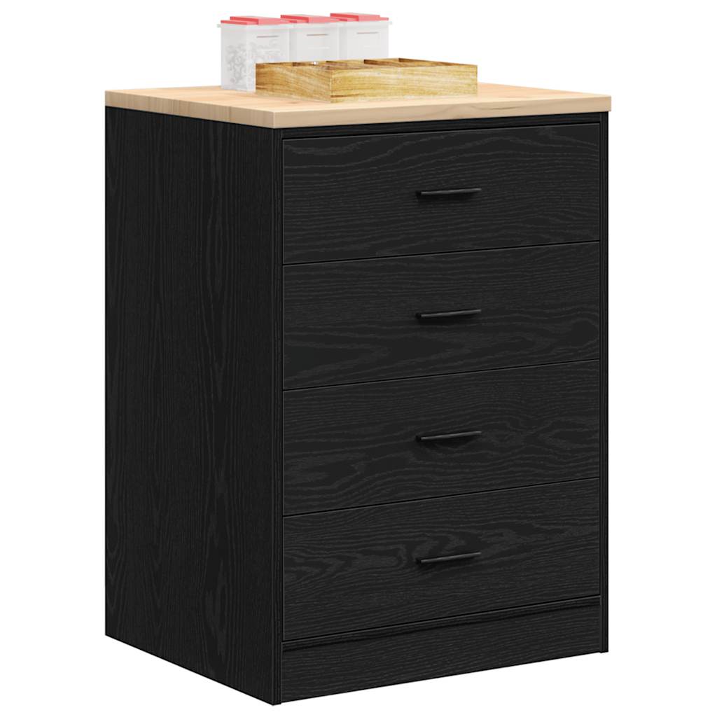 Armário de arrumação de garagem preto 60x51x85 cm