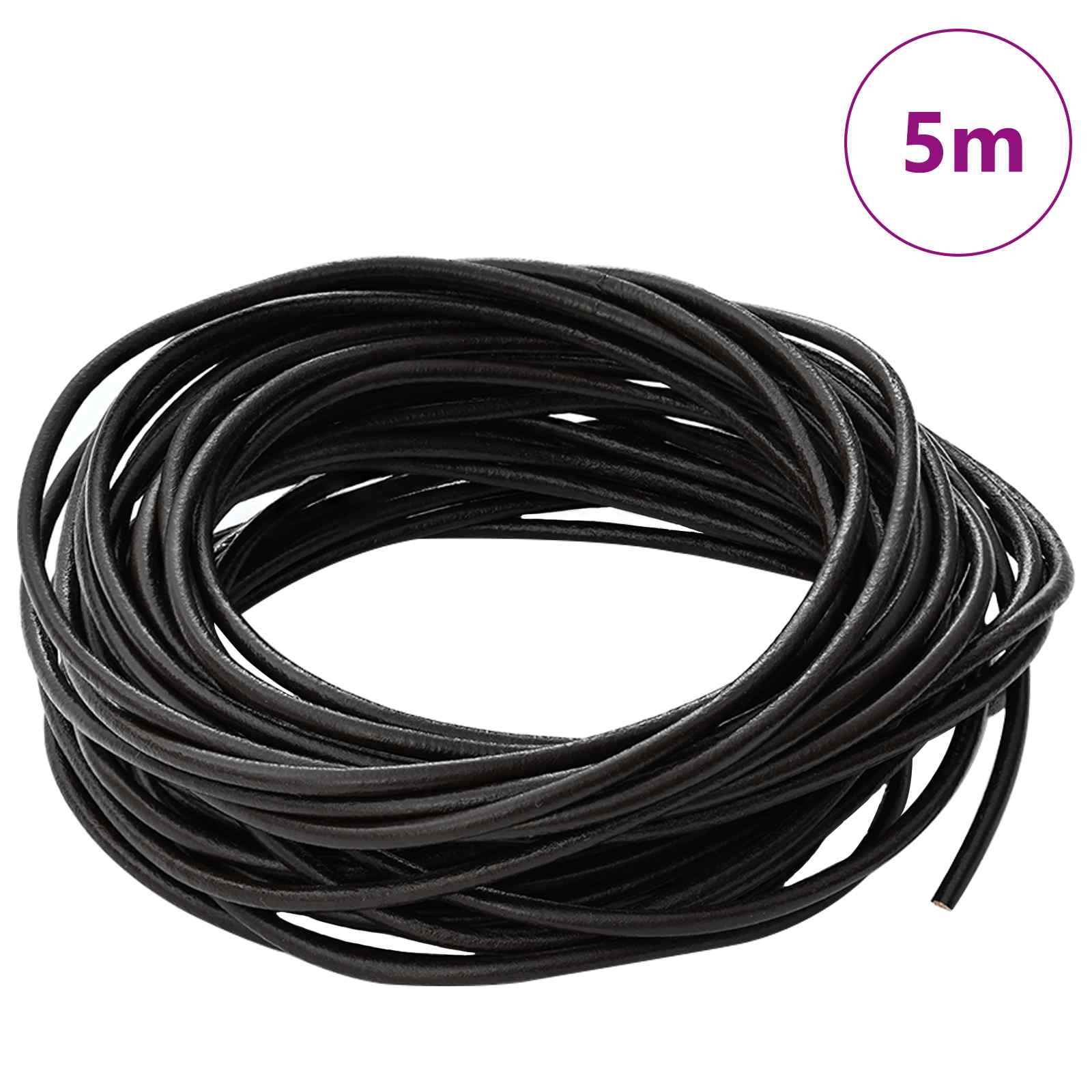 Corda de couro marrom escuro ø2,5 mm x 5 m couro