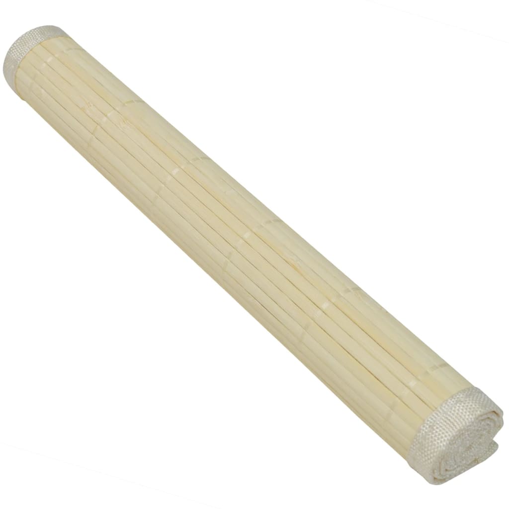 6 Pcs individuais de mesa em bambu 30 x 45 cm natural