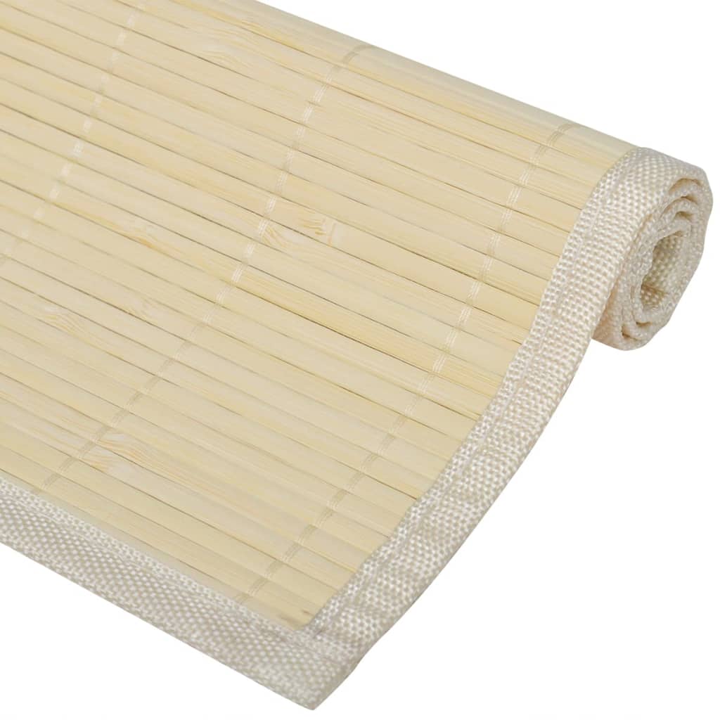 6 Pcs individuais de mesa em bambu 30 x 45 cm natural