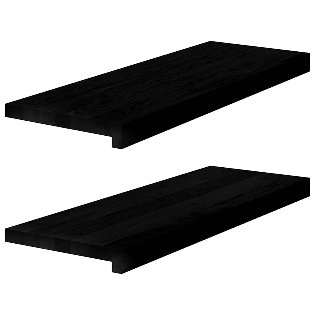 Soleiras da janela 2 pcs 70x25x2 cm carvalho castanho-preto