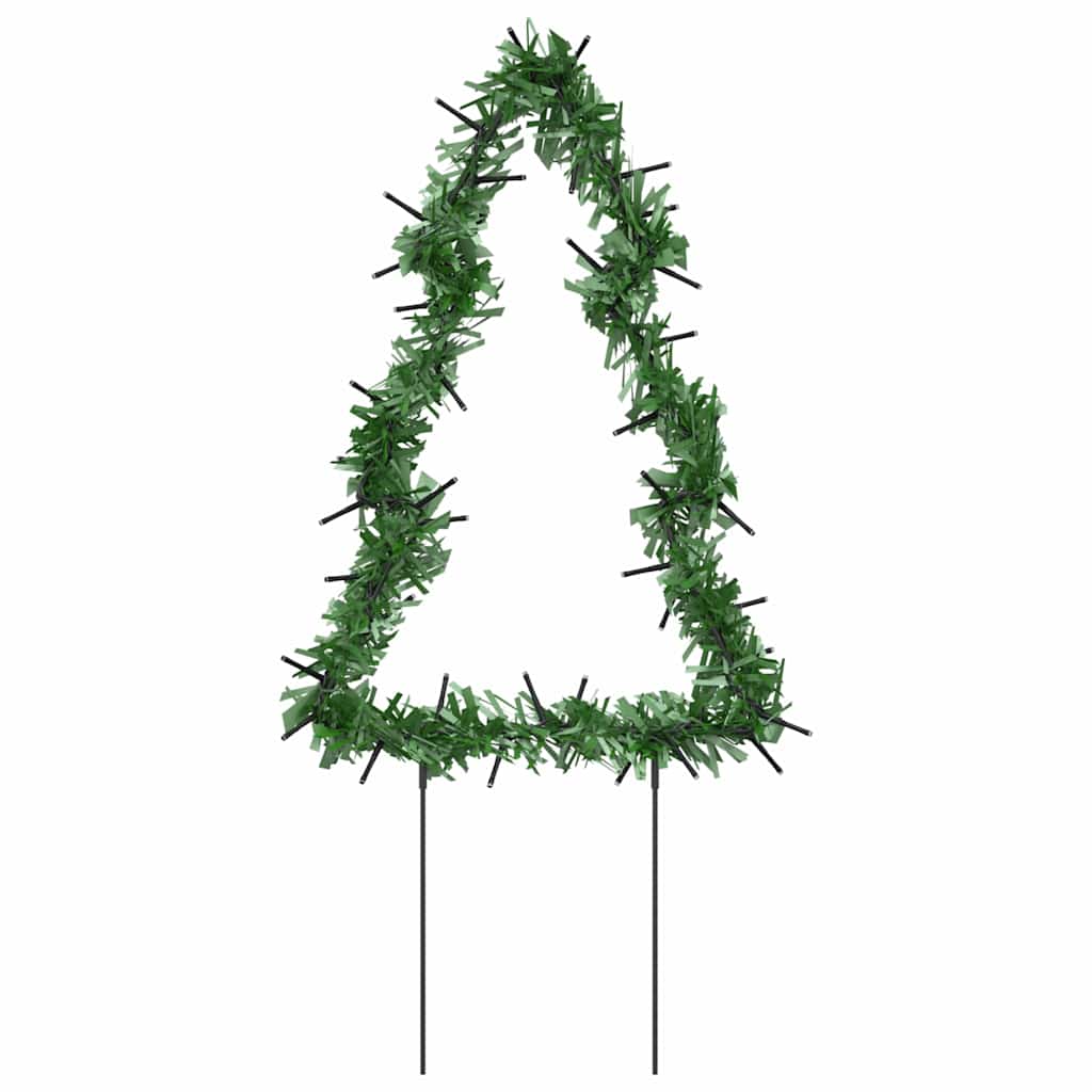 Decoração árvore de natal c/ luz e estacas 3 pcs 50 leds 30 cm