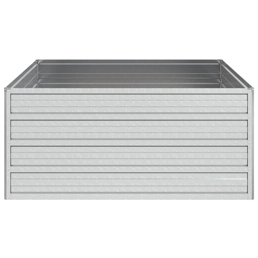 Canteiro elevado jardim 100x100x45 cm aço galvanizado prateado