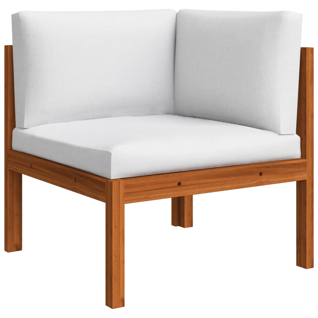 Conjunto de 6 peças para jardim com almofadas, creme, 63x63 cm