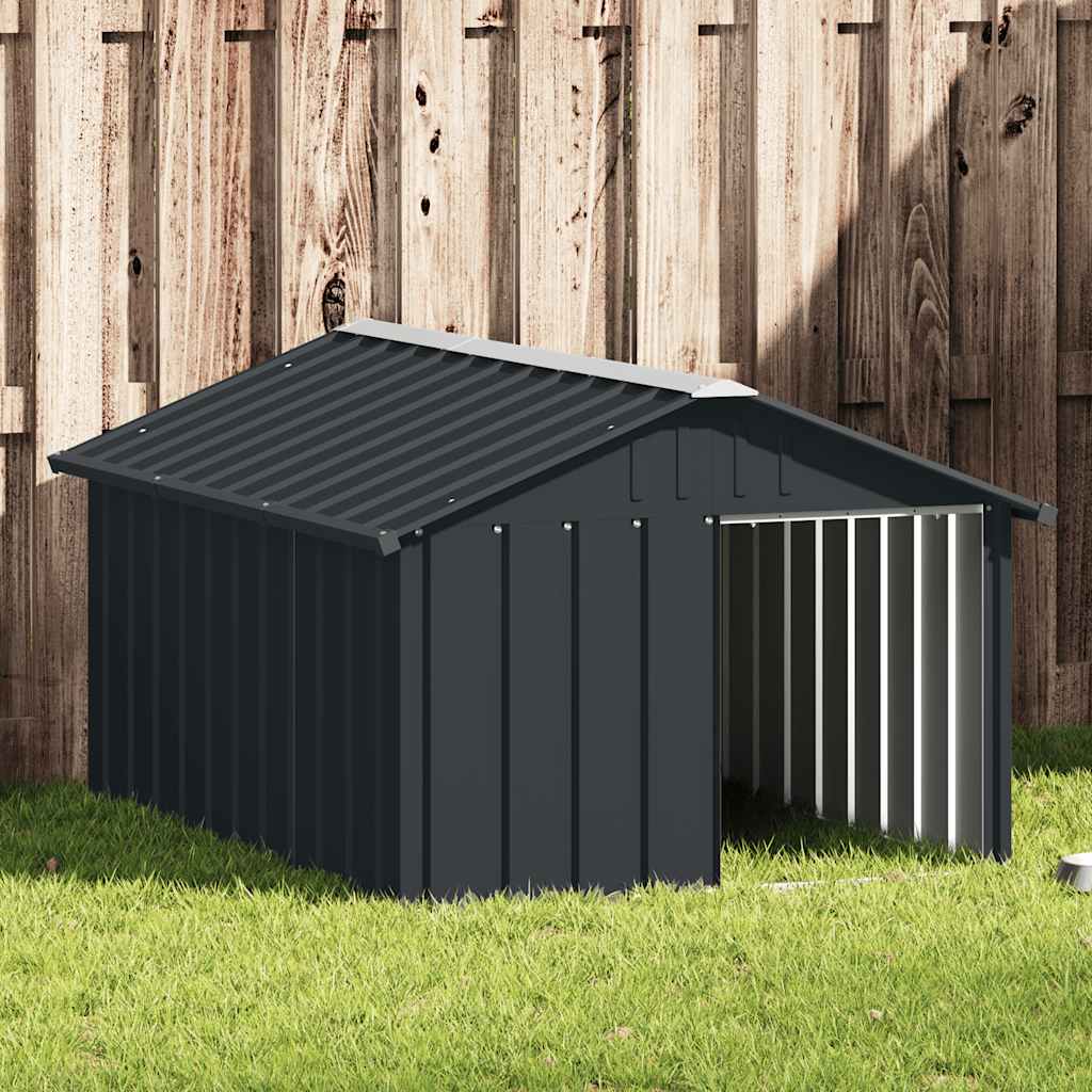 Casota para cães 116,5x153x81,5 cm aço galvanizado antracite