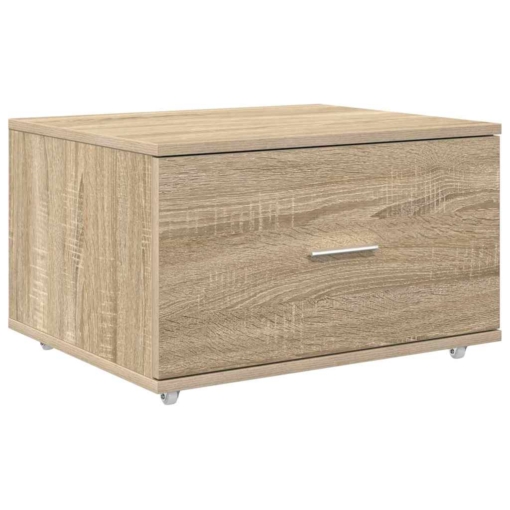 Gabinete de gavetas com roda carvalho sonoma 55 x 45 x 31 cm
