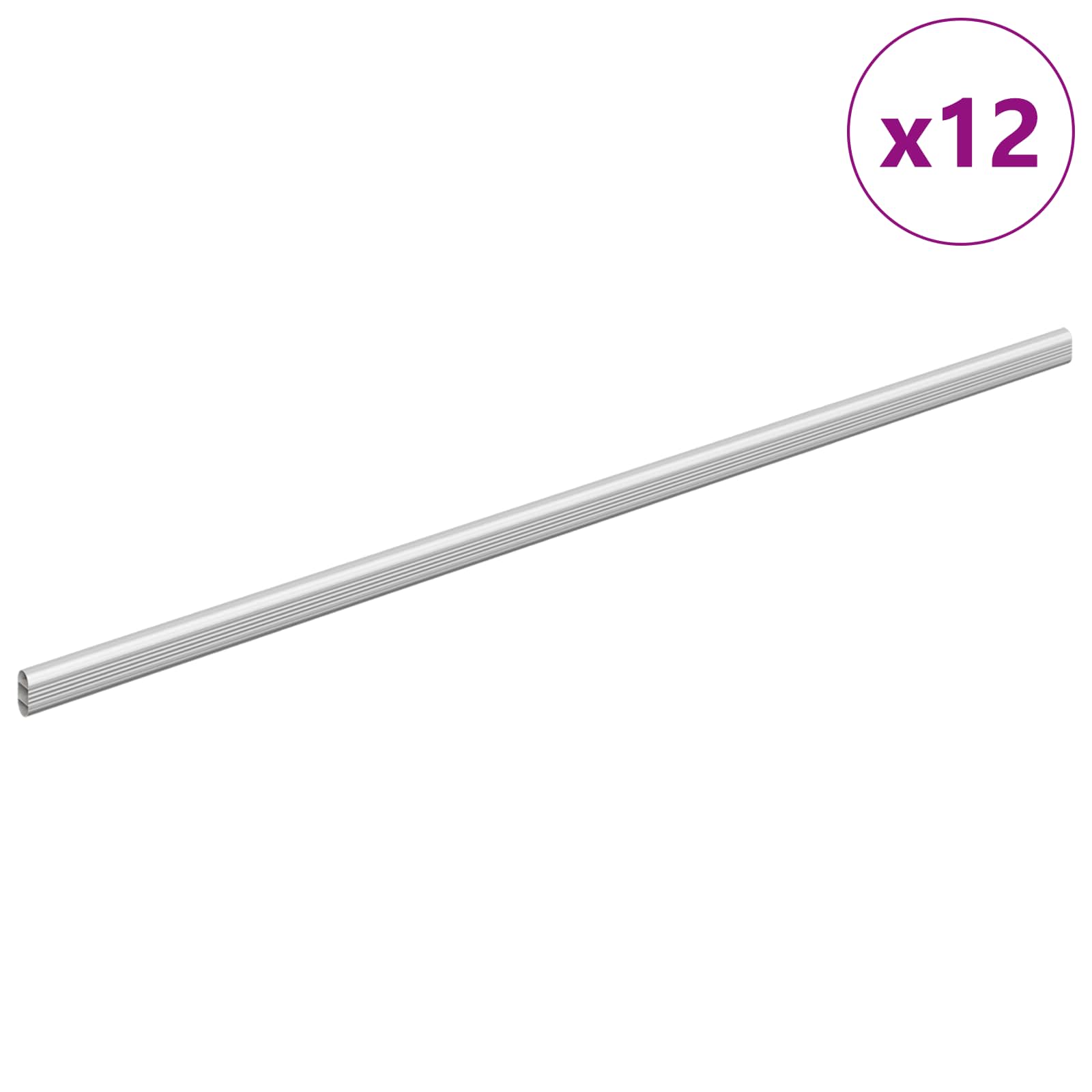 Viga de closet 12 unid. prateado 864 x 15 x 29 mm