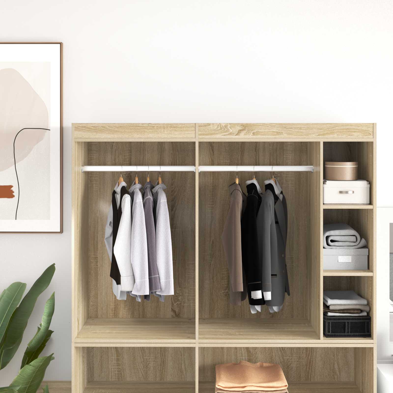Viga de closet 12 unid. prateado 864 x 15 x 29 mm