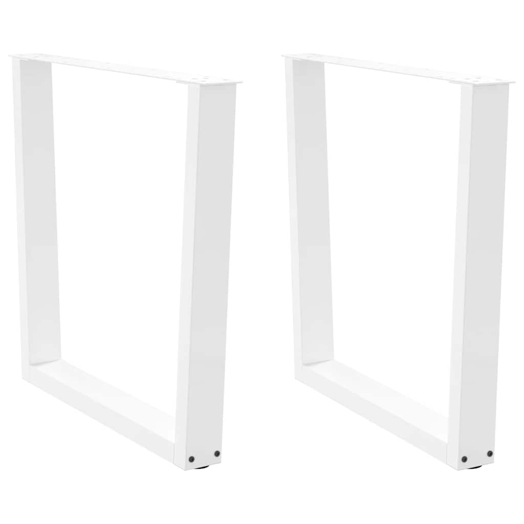 Pernas para mesa de jantar em v, 2 peças, branco, 80x(72-73,3) cm, aço
