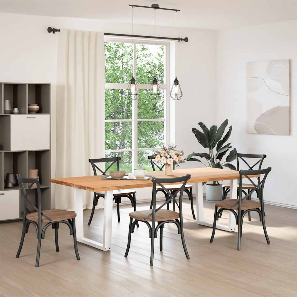 Pernas para mesa de jantar em v, 2 peças, branco, 80x(72-73,3) cm, aço