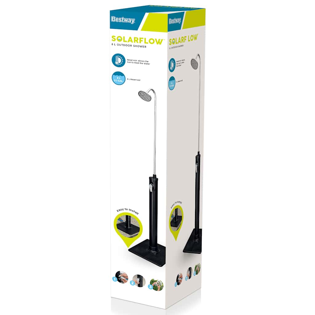 Bestway chuveiro de exterior solar flow 8 l preto