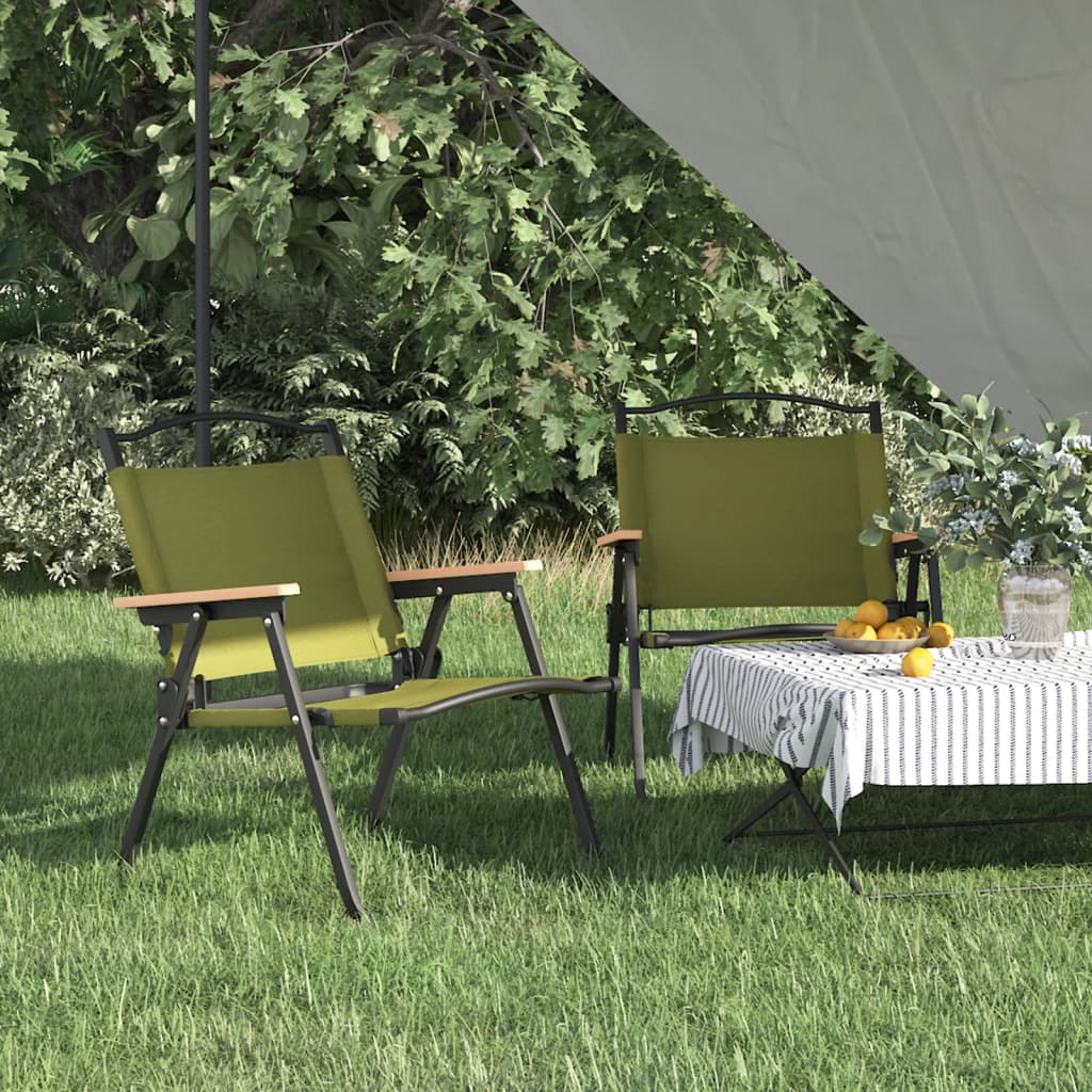Cadeiras de campismo 2 pcs 54x43x59 cm tecido oxford verde