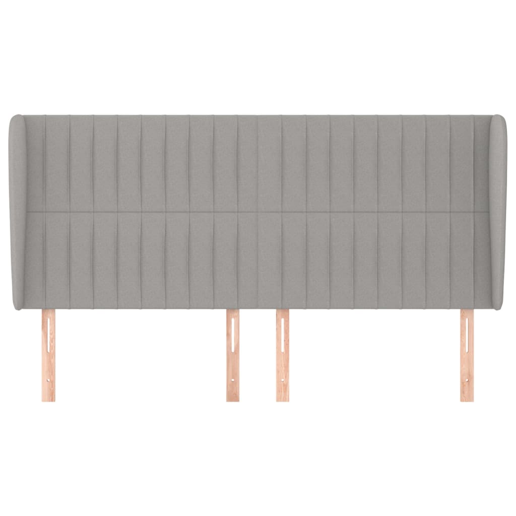 Cabeceira cama c/ abas tecido 163x23x118/128 cm cinzento-claro