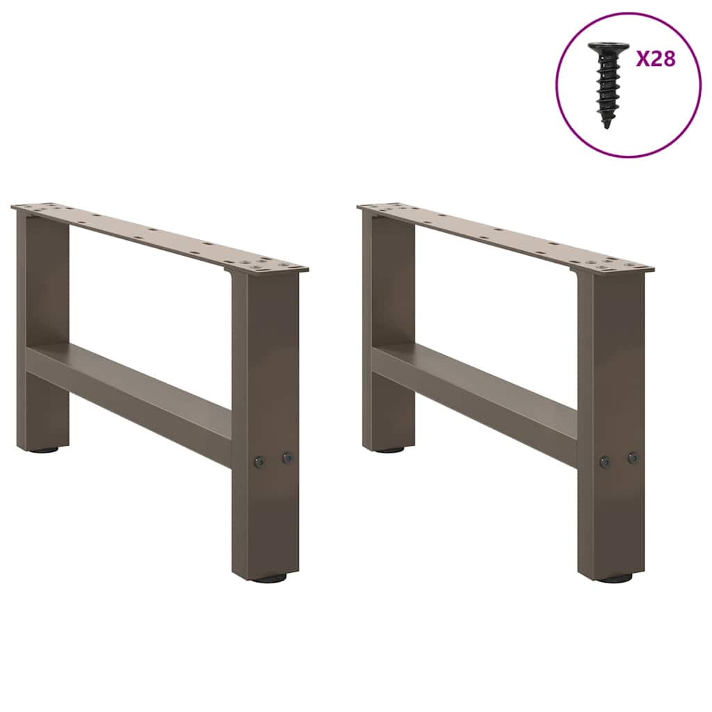 Pés para mesa de centro em aço natural, 2 peças, 70x (30-31) cm, aço