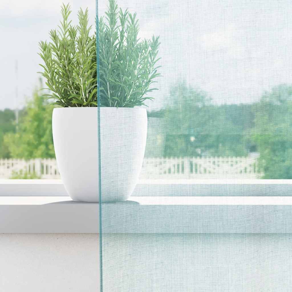 Cortinas de voile com bolsos para varão 2 pcs turquesa