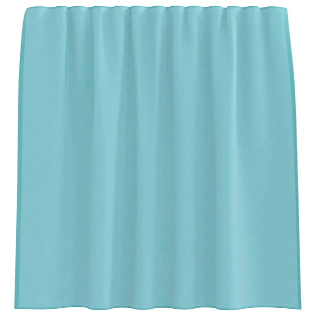 Cortinas de voile com bolsos para varão 2 pcs turquesa