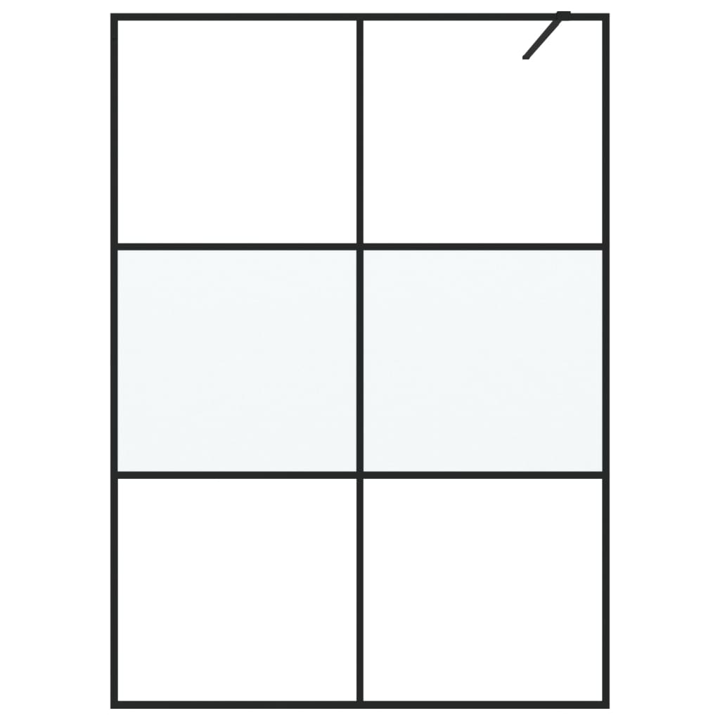 Divisória de chuveiro 140x195 cm vidro semiopaco esg preto