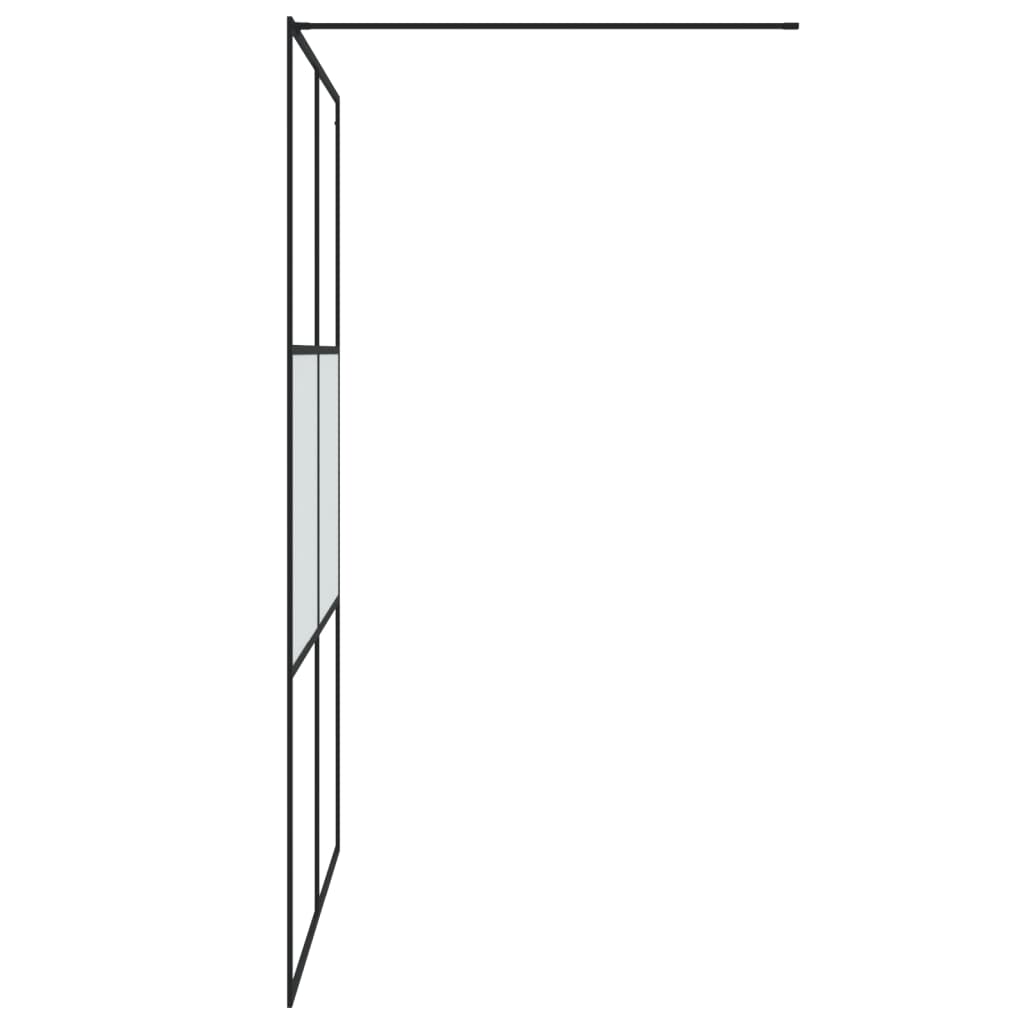 Divisória de chuveiro 140x195 cm vidro semiopaco esg preto