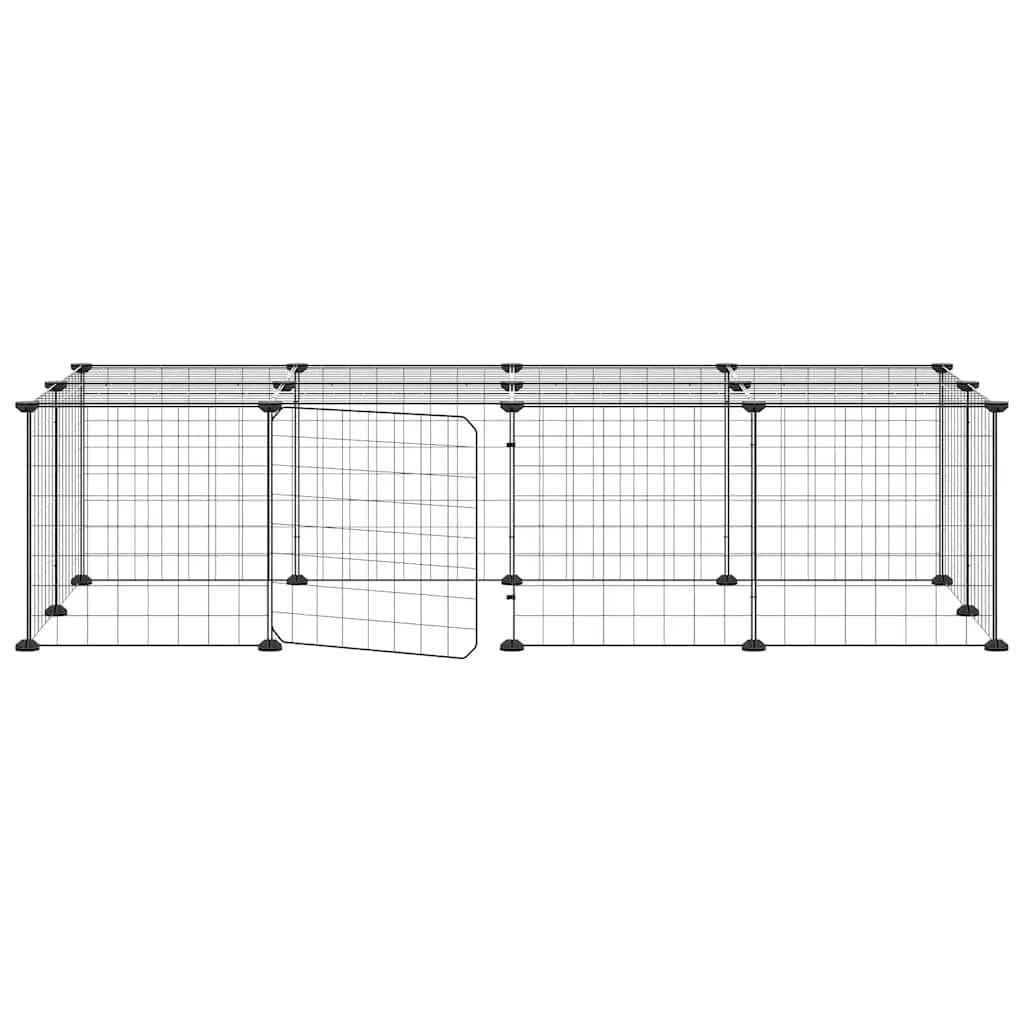 Gaiola p/ animais de 20 painéis c/ porta 35x35 cm aço preto