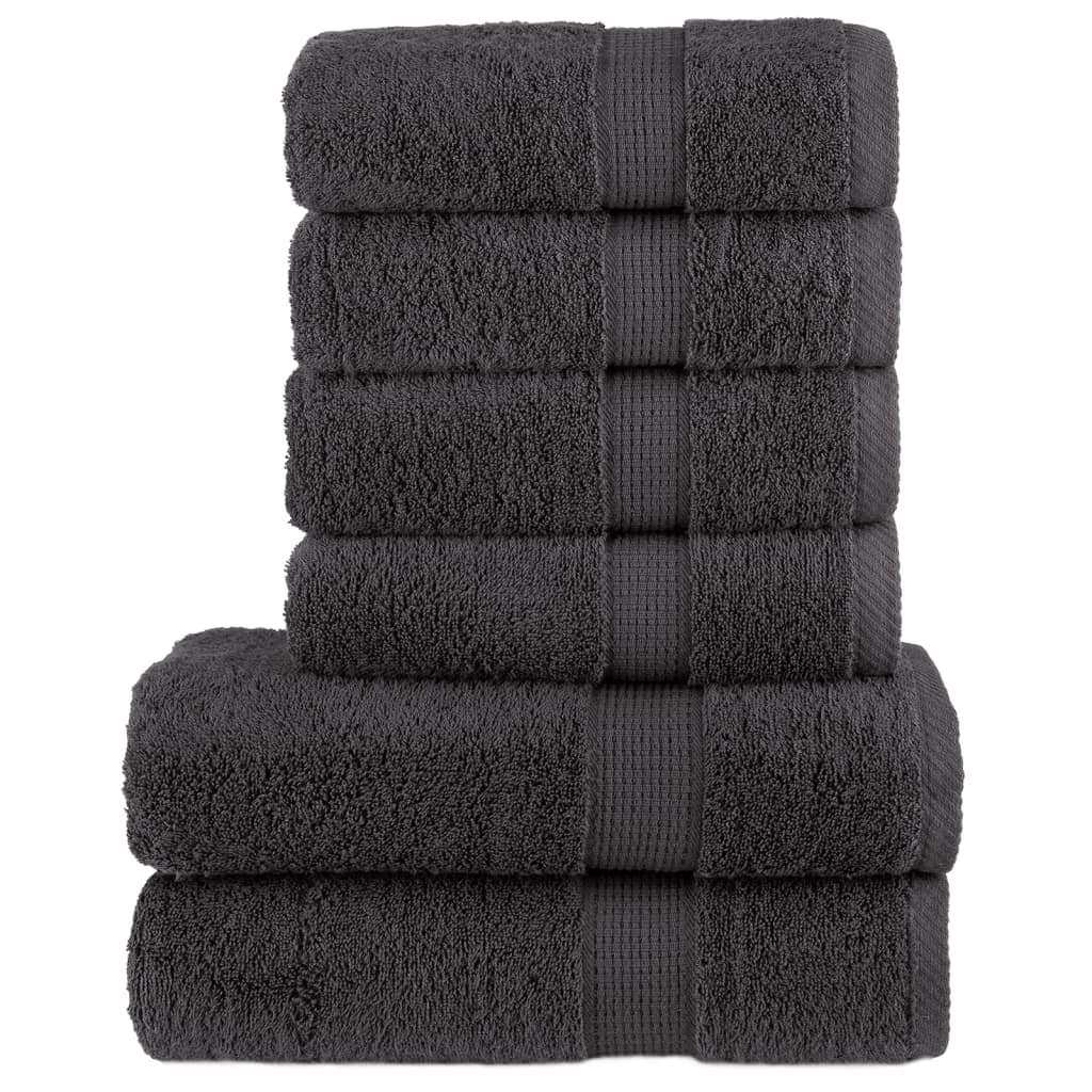 6Pcs conjunto toalhas banho premium solund 600gsm antracite