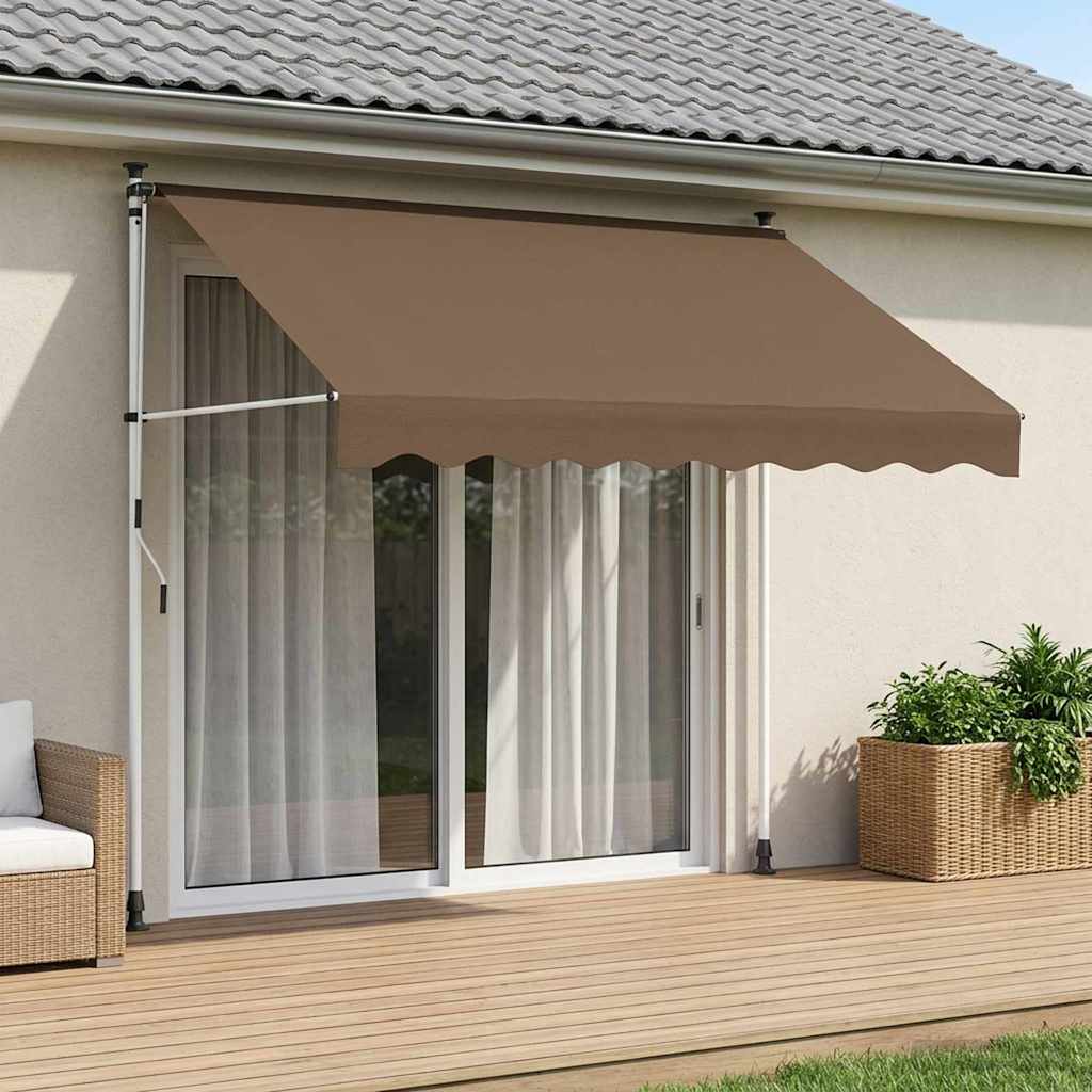 Toldo retrátil manual cinzento-acastanhado 100 cm