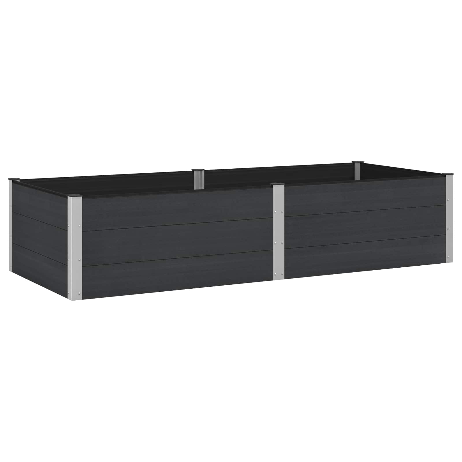 Canteiro de jardim elevado preto 250 x 100 x 54 cm