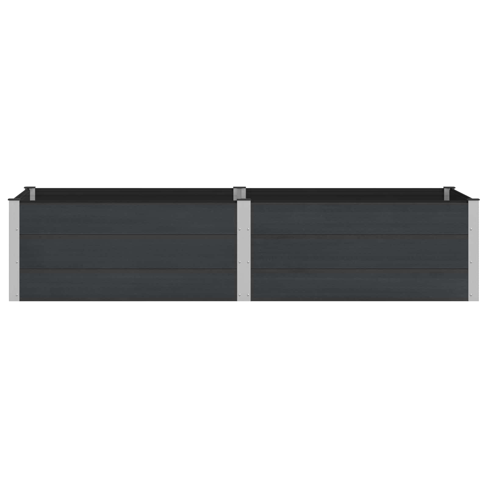 Canteiro de jardim elevado preto 250 x 100 x 54 cm
