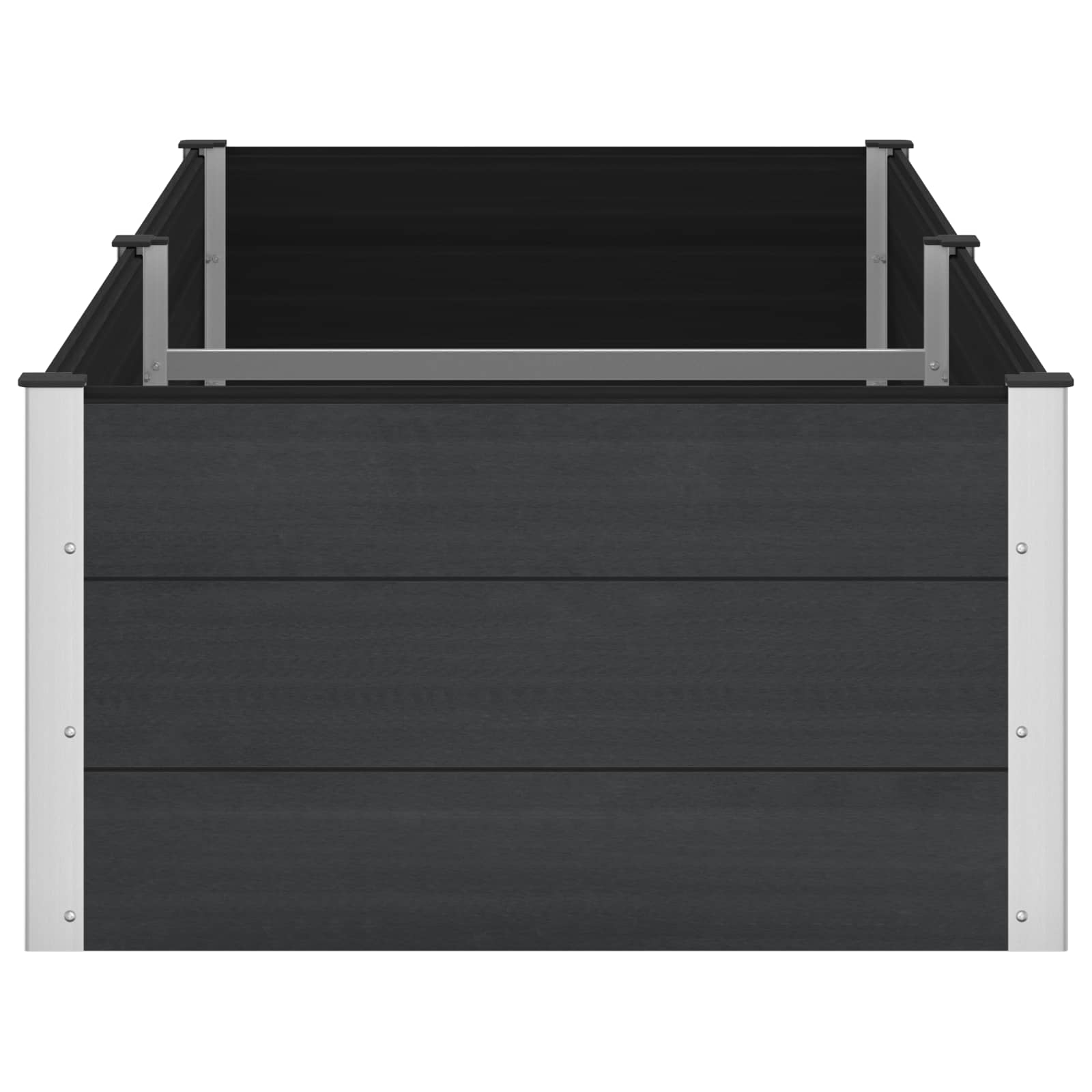 Canteiro de jardim elevado preto 250 x 100 x 54 cm