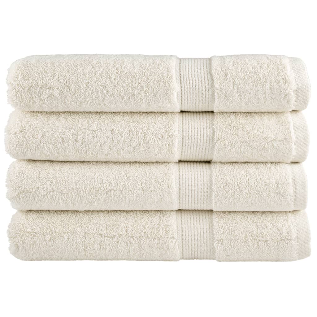 Toalhas premium solund 4 pcs 100x200 cm 600 gsm creme