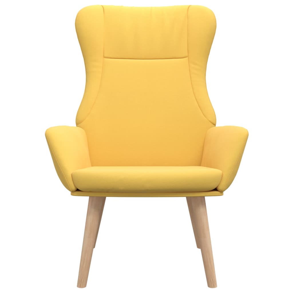 Cadeira de descanso tecido amarelo mostarda