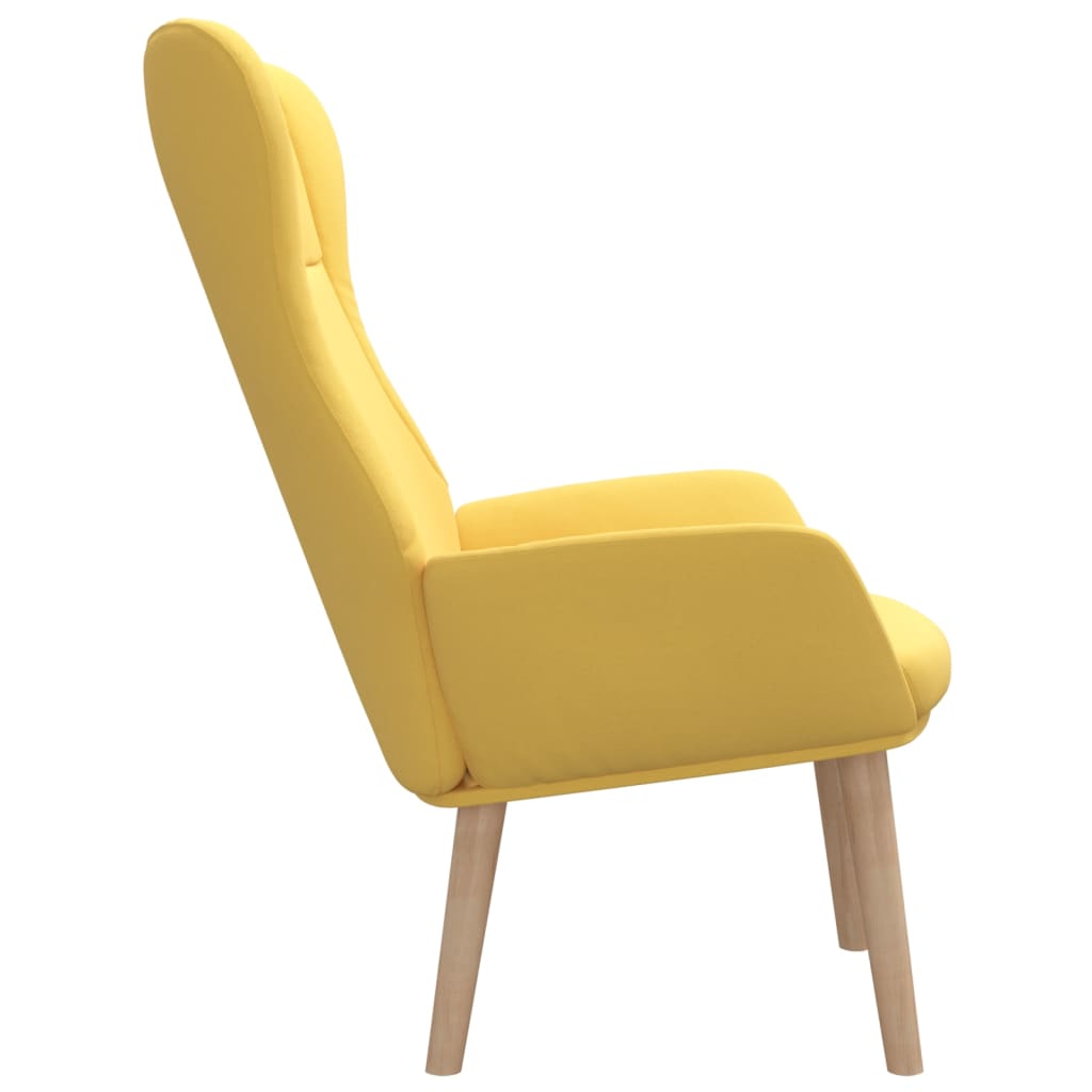 Cadeira de descanso tecido amarelo mostarda