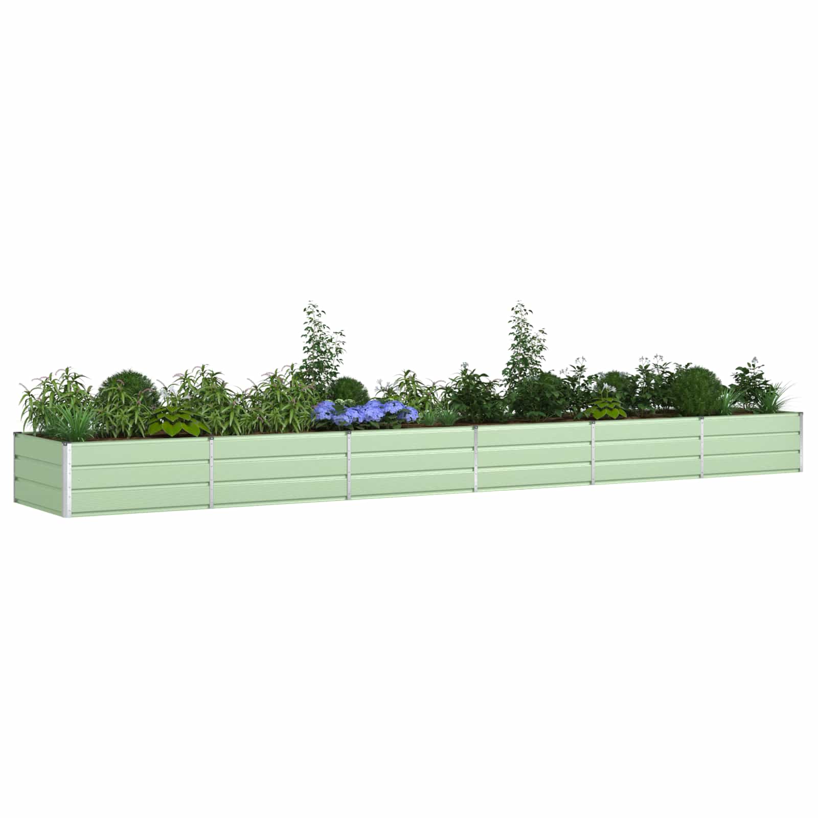Floreira verde pastel 580 x 100 x 45 cm aço galvanizado