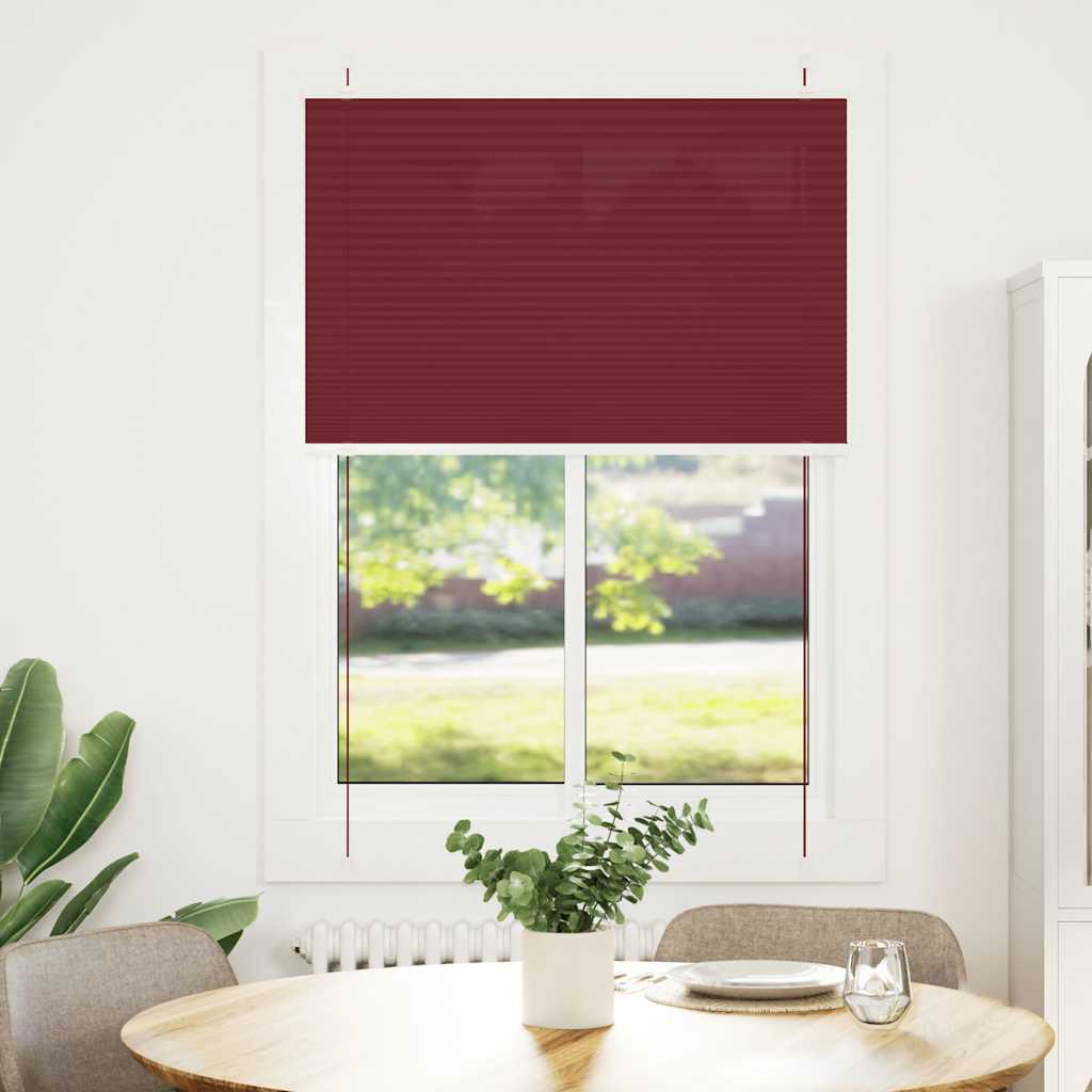 Plissado cego bordéus vermelho 95x100 cm largura tecido 94,4 cm