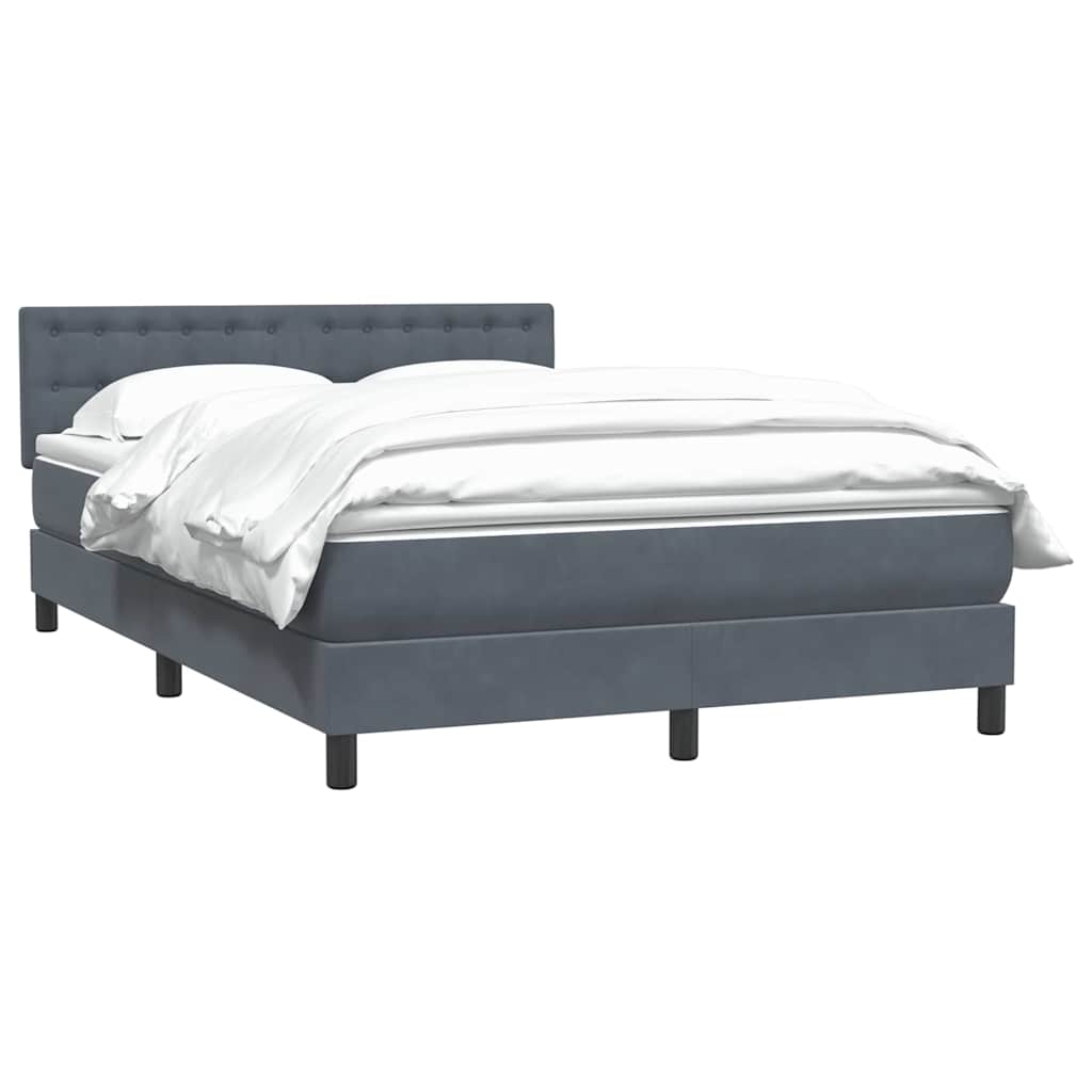 Cama com molas/colchão 160x210 cm veludo cinzento-escuro
