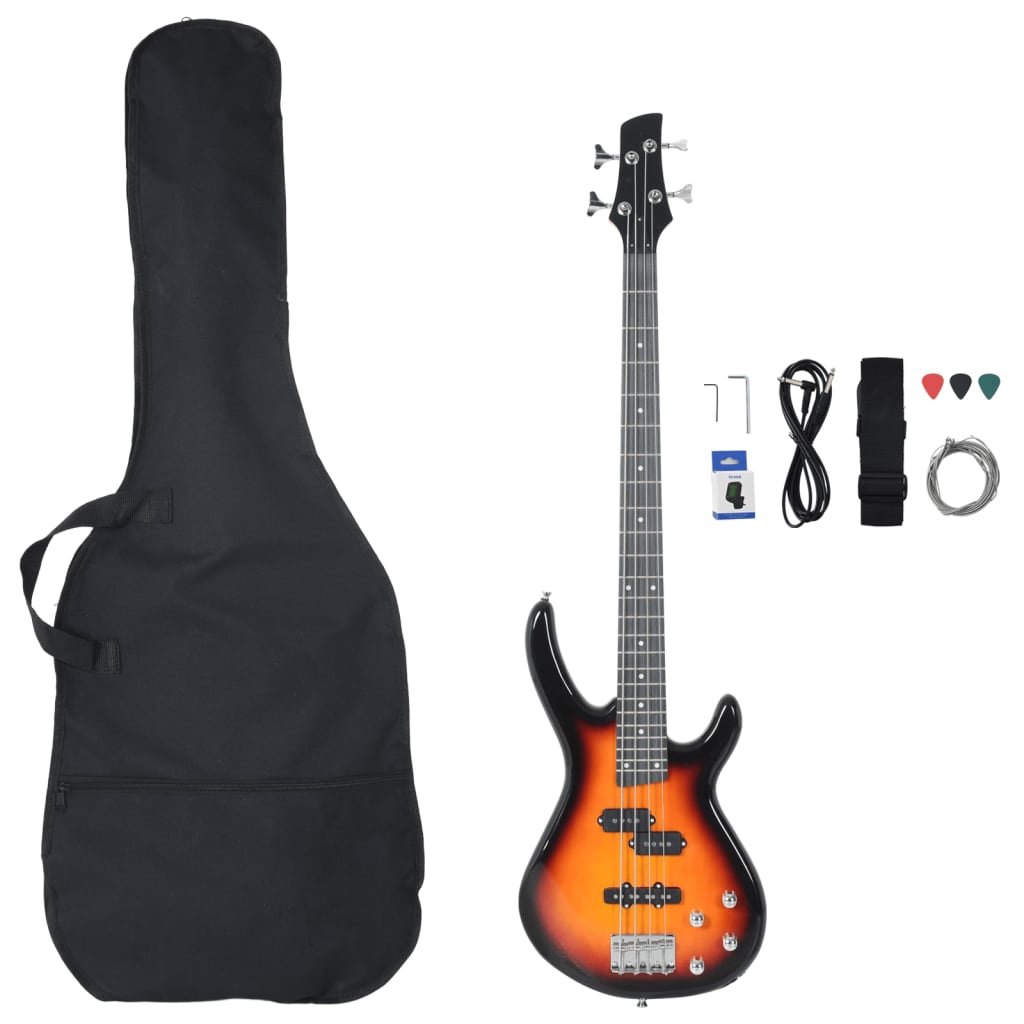 Baixo elétrico para iniciantes com saco 4/4 46" castanho/preto