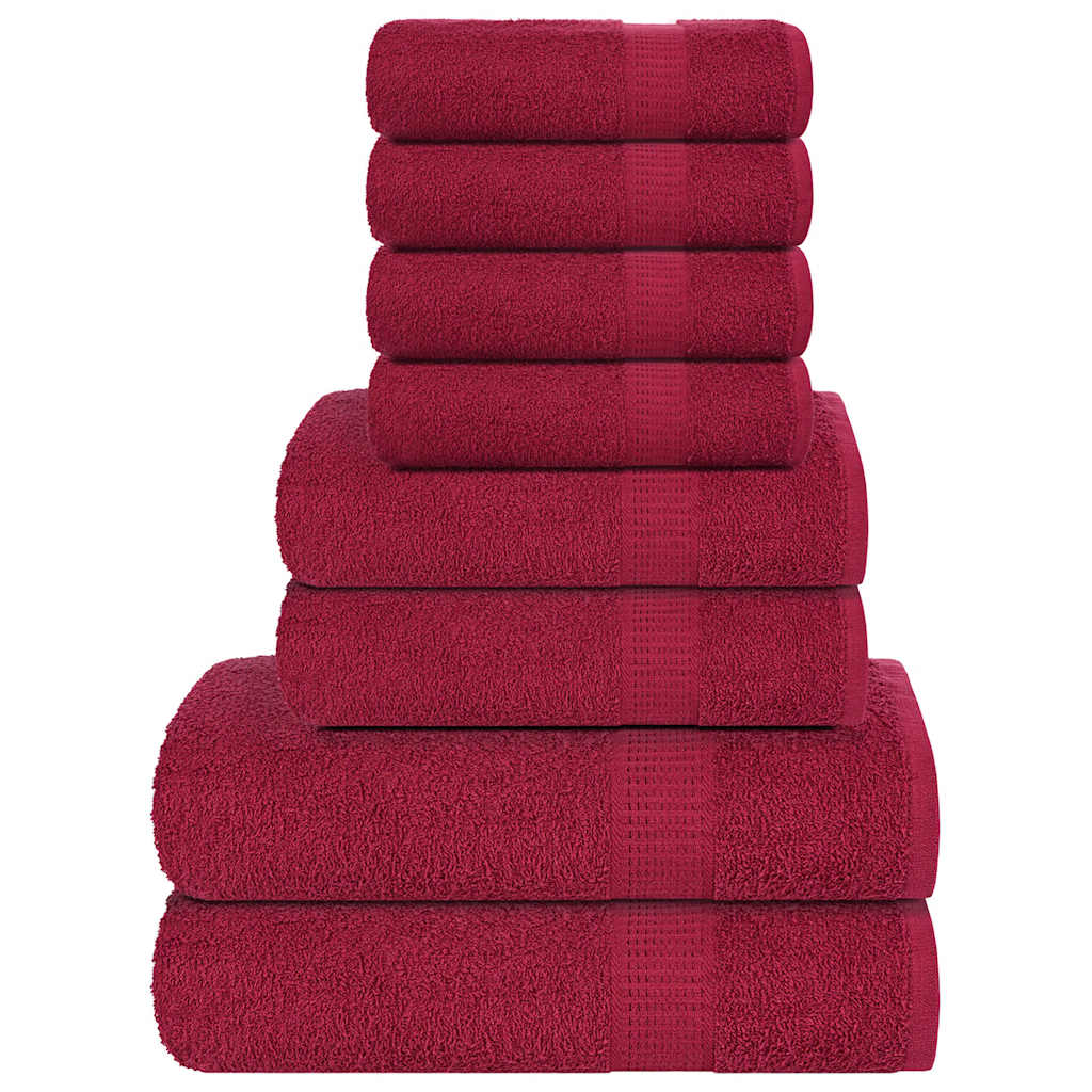 8 Pcs conjunto de toalhas frogn 360 g/m² bordô