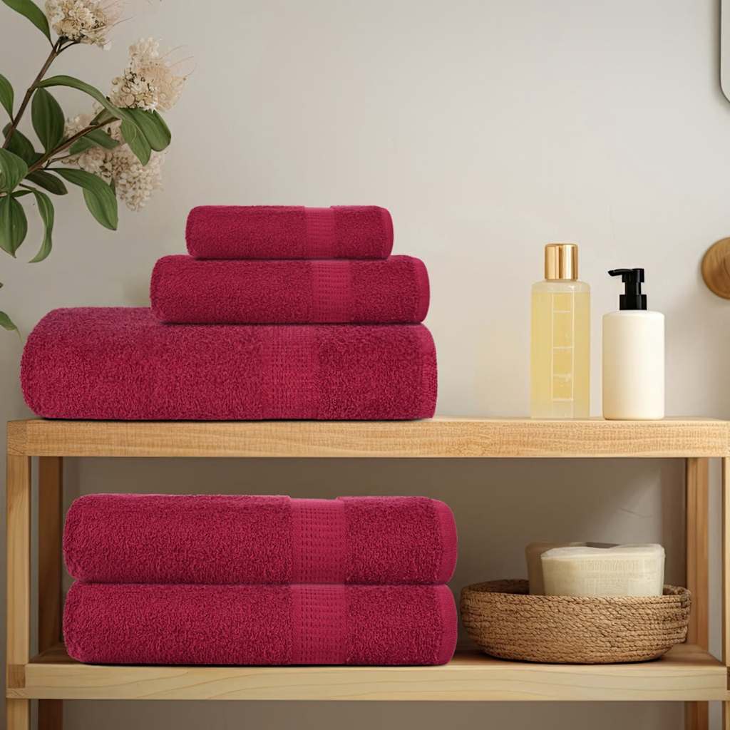 8 Pcs conjunto de toalhas frogn 360 g/m² bordô