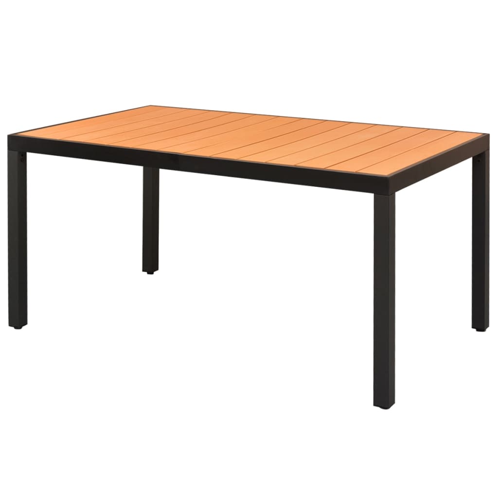 Mesa de jardim em alumínio e wpc 150x90x74 cm castanho