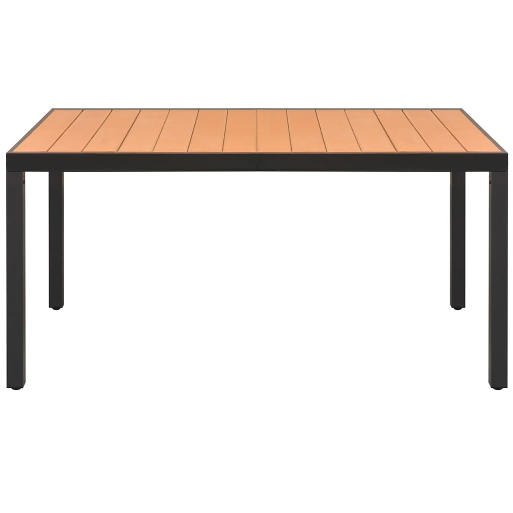 Mesa de jardim em alumínio e wpc 150x90x74 cm castanho