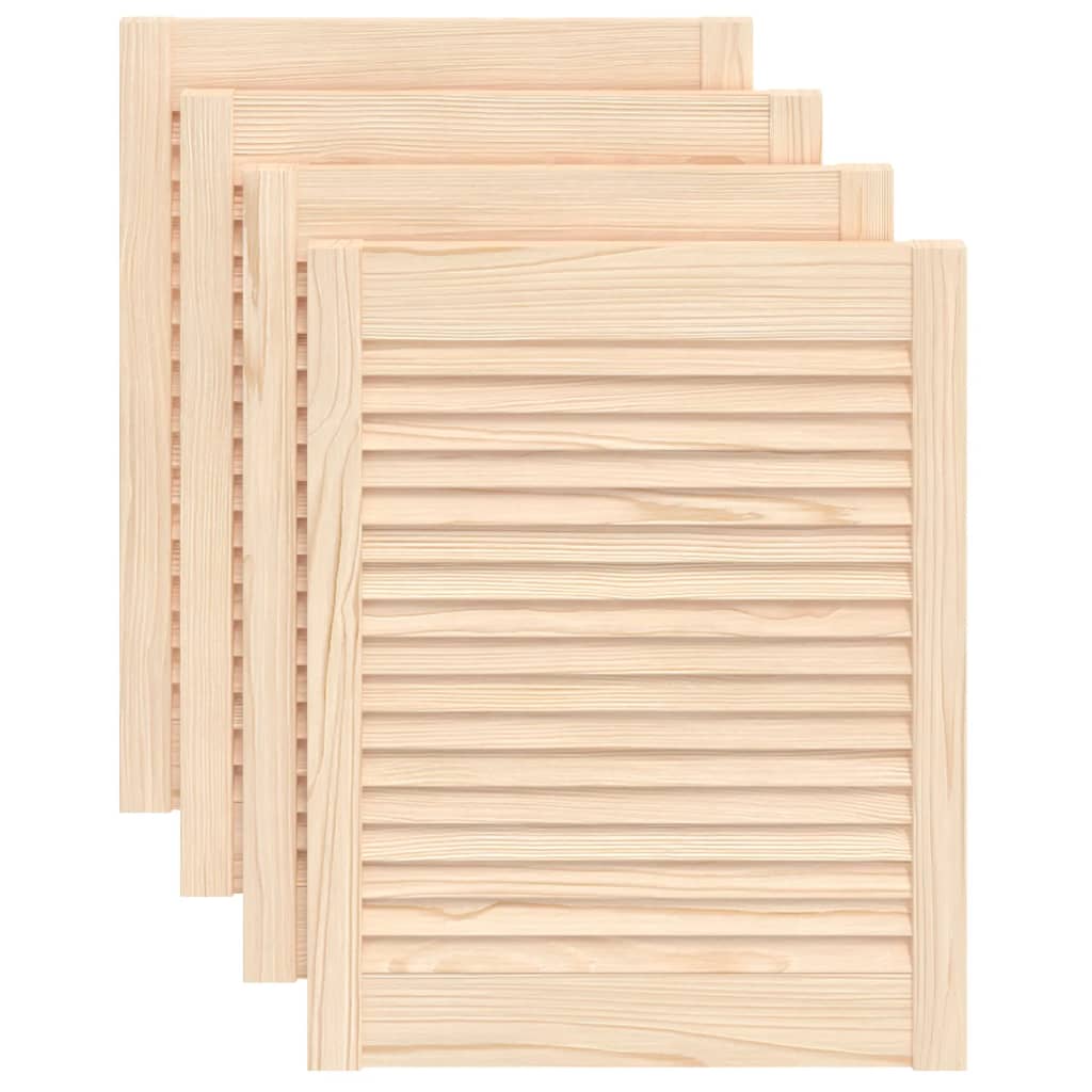 Portas de armário 4 pcs com design de persiana pinho maciço
