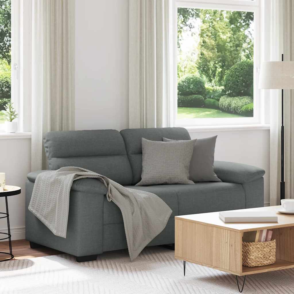 Sofá de 2 lugares em tecido 160x81x84 cm cinzento-escuro