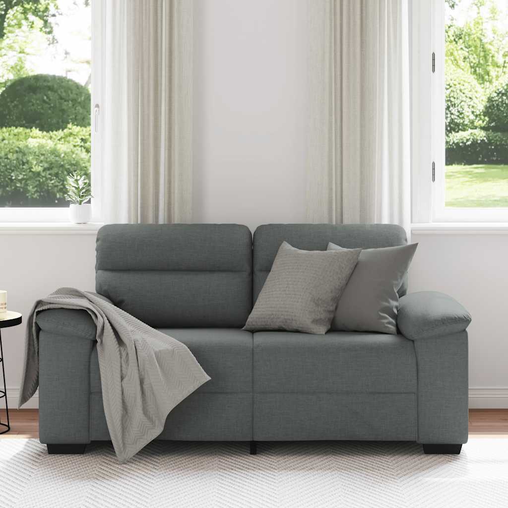 Sofá de 2 lugares em tecido 160x81x84 cm cinzento-escuro