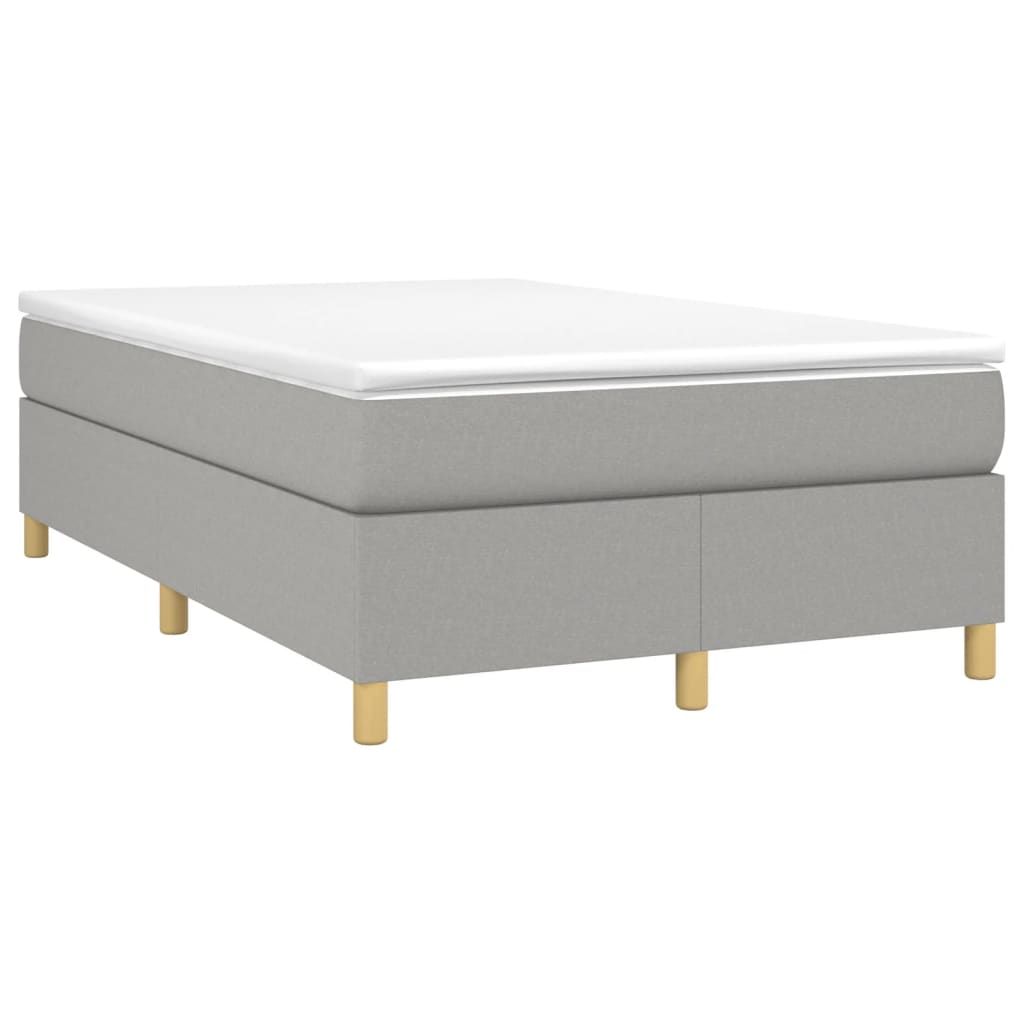 Estrutura de cama com molas 120x200 cm tecido cinzento-claro